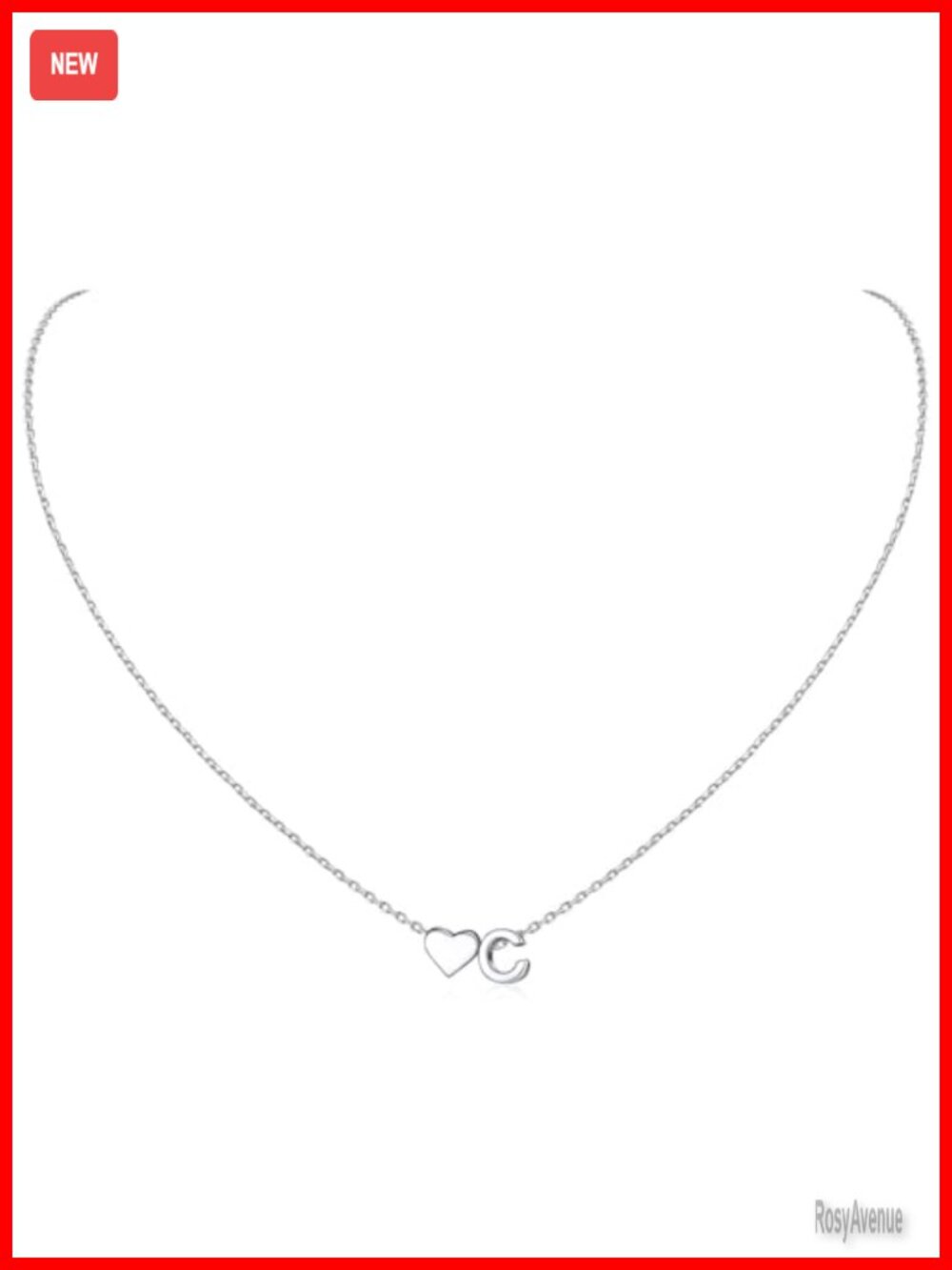 925 Sterling Silver Heart Initial Necklace for Women Dainty Personalized Pendant